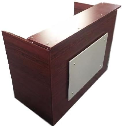 DFS Reception desk shell which fits a 15" monitor - 60" W by 30" D by 44" H Mahogany and Silver front