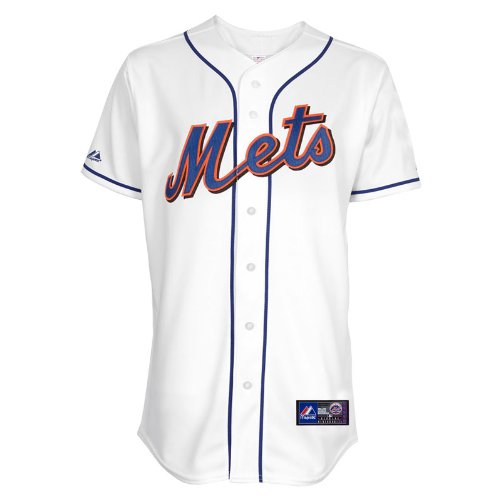 MLB Men's New York Mets Ike Davis White Home Short Sleeve 6 Button Synthetic Replica Baseball Jersey Big & Tall Spring 2012  (White, XXX-Large)