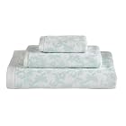 Fieldcrest Luxury True White/Swing Green Washcloth