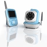 Infant 2.4ghz Digital Video/Audio Baby Monitor System with 2.4″ LCD Display Optics, 8 IR LEDs for upto 15ft Night Vision, FHSS Radio Transmission, Rechargeable Lithium Ion Battery for Monitor, Voice Activated Power Saving Mode (BLUE)