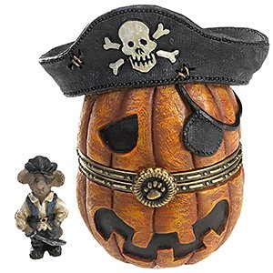 Boyds Bears Pegleg's Pirate Jack-o-Lantern with Patch McNibble Hinged Box 4022272 - NEW!