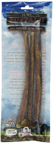 Loving Pets Pure Buffalo 12-Inch Bully Stick Dog Treat, 3-Pack