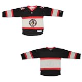 Boys NHL Chicago Blackhawks Hockey Jersey / Sweater - Black & Beige (Size: L/XL )