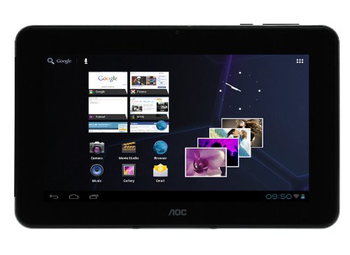 AOC Breeze Tablet G7 ~ 7" Touchscreen ~ Front Camera ~ 8GB ~ USB OTG Port ~ Supports Micro SD Card ~ Android 4.x ~ Black with silver