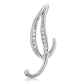 Silver Toned Initial Letter Brooch Pin - I - Women's Brooches & Pins