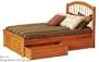 Twin Size Windsor Style Platform Bed with Raised Panel Footboard Caramel Latte Finish
