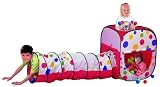 Easy Twist Rectangle Theme Pop-up Play Tent House w/ Tunnel & 100 Play Balls w/ Tote Bag