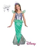 2 Item Bundle: Disguise Brand Girls Disney Princess Ariel The Little Mermaid Dress up Costume and Hair Bow - Size 4-6X