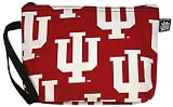 IU Indiana University Hoosiers Logo Makeup Pouch-Travel Clutch - Coin Purse Wristlet Make up Cosmetic Beauty Bag Best Unique Small Gifts for Women Woman Ladies Girls or College Students