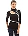PattyBoutik Women's Trimmed Turtleneck Long Sleeve Top