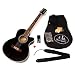 4/4 Akustik Gitarre "Western Style" in Schwarz - mit Rosenholz und Zubeh�rset: gepolsterte Gitarrentasche, Gurt, Ersatzsaiten und Stimmpfeife
