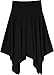 Amy Byer girls Knit Foldover Waistband Skirt With Hanky Hem,Black,Medium