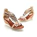 New Summer Fashion Handmade Beaded Womens Wedge Heels Thong Sandals Shoes