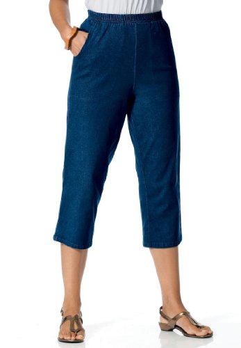 Capris with relaxed fit in denim or twill product image