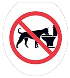 Toilet Tattoos TT-0001-R No Doggie Bowl Decorative Applique For Toilet Lid, Round
