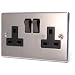 BLACK NICKEL 2 GANG 13 AMP SWITCHED SOCKET C410BNB