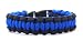 Black with Blue Line Paracord Bracelet, Medium
