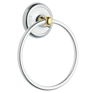 Moen 5386CB Yorkshire Towel Ring, Chrome and Polished Brass by 
