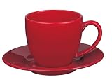 Waechtersbach Fun Factory Jumbo Cup & Saucer, Set of 2, Cherry