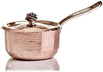 Amoretti Brothers Copper 1.3 qt Sauce Pan w/Flower Lid
