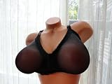 Silicone Breast Form BRA Mastectomy Black Lace Sz34C,D to Sz46