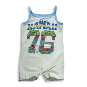 Gold Rush Outfitters - Infant Girls Tank Romper, White, Sky Blue