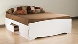 Prepac WBQ-6200 Monterey Queen Platform Bed - 6 drawers White