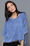 Chaser The Boxy Dolman Tee in Blue,T-shirts for Women
