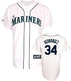 MLB Felix Hernandez Seattle Mariners Youth Short Sleeve 6 Button Synthetic Replica Jersey (White, Large)