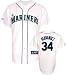 Felix Hernandez Jersey: Youth 2010 Majestic Home White Replica #34 Seattle Mariners Jersey - Small (8)