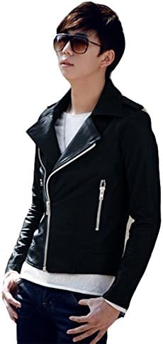 Men's Slim Fit Faux Leather Jacket (US:S / Tag L)