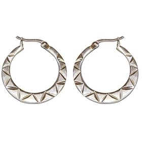 Jewelry Earring in Sterling Silver Indian Style 1 inches (ers267)