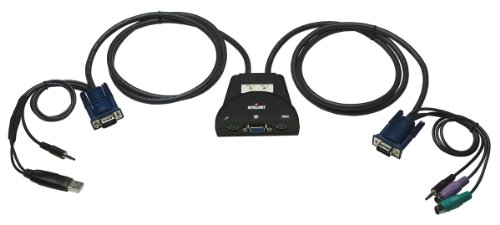 INTELLINET 2-Port Mini KVM Switch 1 Port USB 1 Port PS/2 Audiounterstuetzung und integrier Preisvergleich