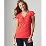 Calvin Klein Jeans Cap-Sleeve Keyhole Pointelle Top