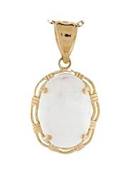 14k Gold Speckled Created Opal Elegant Ladies 2.48cm X 1.35cm Pendant