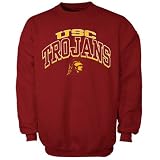 NCAA USC Trojans Cardinal Arch Crew Pullover Sweatshirt
