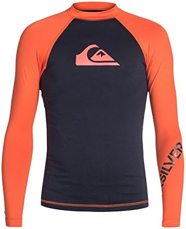 Quiksilver Boys All Time Long-Sleeve Rash Guard Suit, Navy Blazer/Mandarin, Sz. X-Small_8