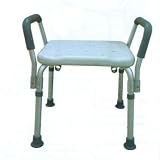 No Tool Bath Bench - Shower Stool - Small Footprint - Easy Rise Arms