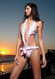 Sling Bikini Swimsuit with Heart Print and Ruffle Trimming