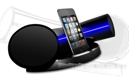 Speakal IKURV-BLK-01 2.1 Stereo Docking Station and Speaker System for iPhone and iPod (Black)