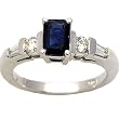 14K White Gold Sapphire and Diamond Ring