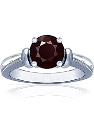 Platinum Round Cut Ruby Solitaire Ring