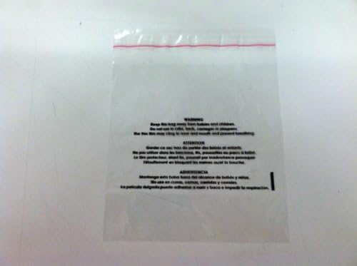 8" x 10" Resealable (NOT Zip-Lock Style) Suffocation Warning Bag, 1.5 Mil, 100 Count
