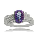 Neptunes Garden Topaz Ring Sterling Silver w/ Diamonds