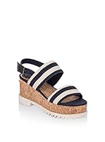 Pepe Jeans Sandalias de plataforma Katherine Double Strap (Azul Oscuro)
