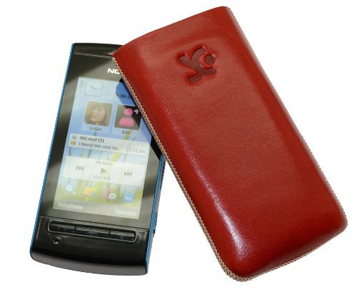 Suncase Ledertasche (Lasche mit R&uuml;ckzugfunktion) f&uuml;r Nokia 5250 rot Preisvergleich