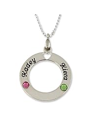 Sterling Silver Personalized Name Necklace Circle of Love - Custom Made Any Name