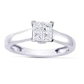 Women's 14k White Gold Engagement Ring (1/2 cttw I-J Color, I1-I2 Clarity), Size 6