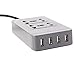 ETvalley USB Smart Charger Power Strip With 2 AC Plugs and 4 USB Charger Ports for Smartphones And Tablets(Black)