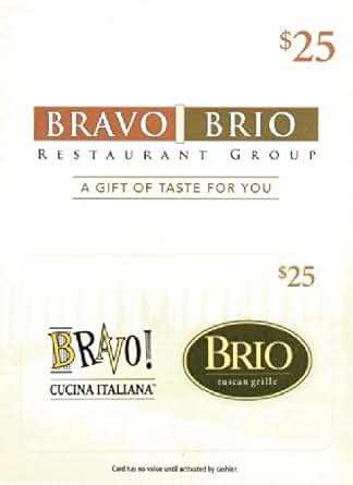 Bravo Brio $25 Gift Card: Amazon.com: Gift Cards